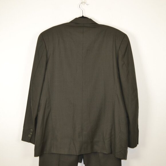 Bachrach Mens 42R Wool 2 Piece Suit Double Breasted Tweed Pleated Button Pockets - Picture 4 of 13